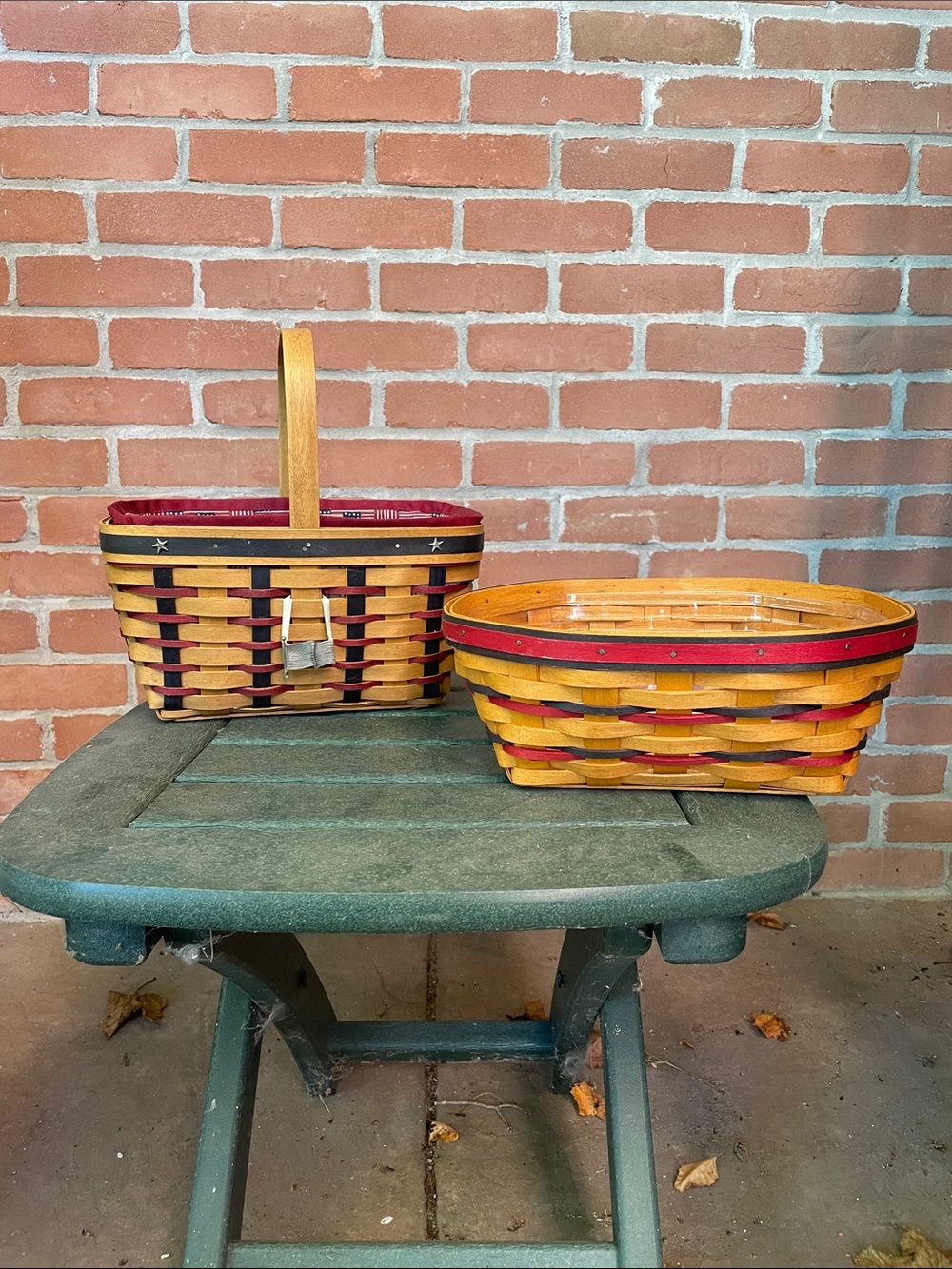 Longaberger Proudly American Spring Basket and Blue Ribbon Bread Basket